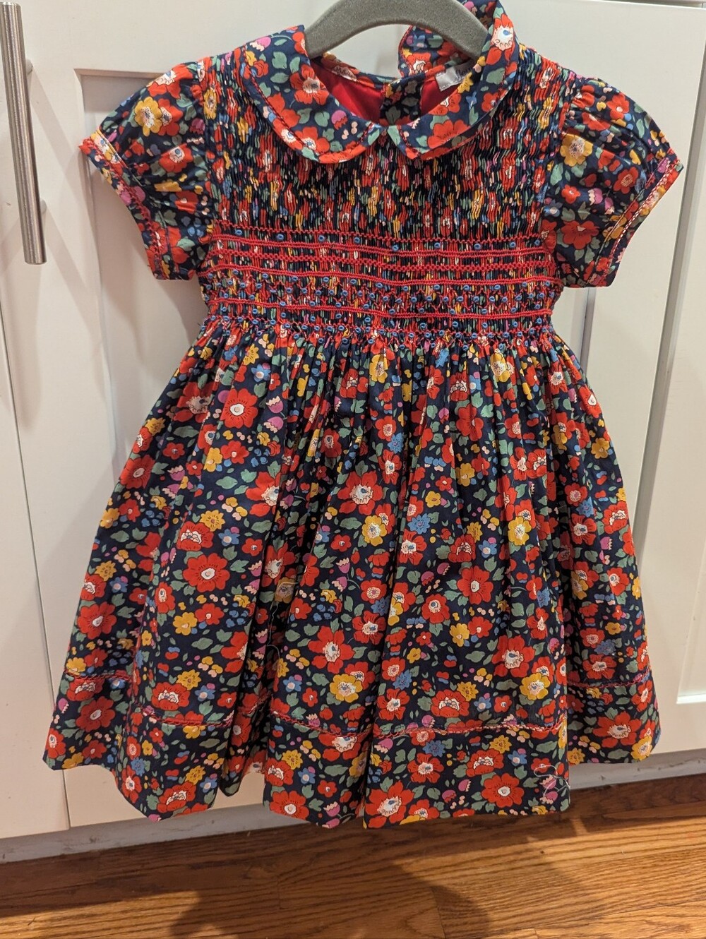 Fleurisse Emma Liberty Smocked Floral Peter Pan Dress